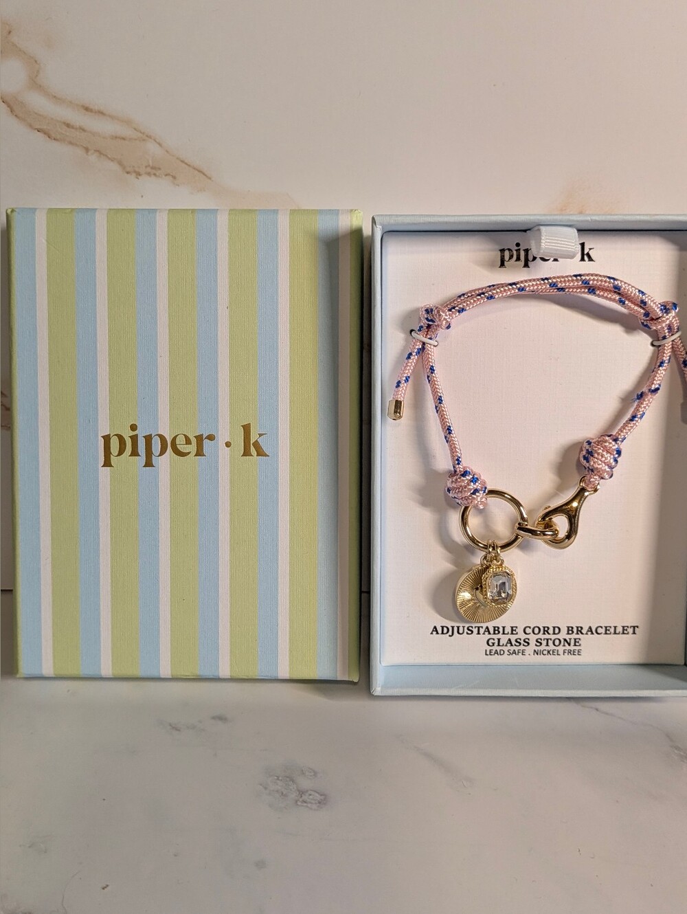 piper.k Adjustable Pink Cord Bracelet